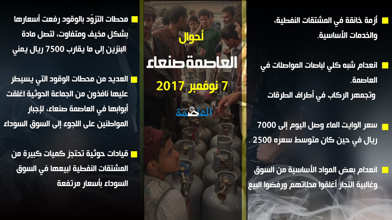 احوال العاصمة صنعاء.. أزمات لإنعاش السوق السوداء احوال العاصمة صنعاء.. أزمات لإنعاش السوق السوداء