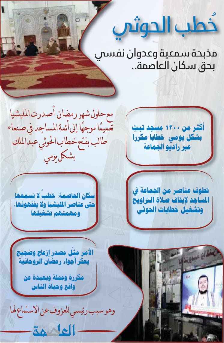 خٌطب الحوثي .. مذبحة سمعية وعدوان نفسي بحق سكان العاصمة صنعاء خٌطب الحوثي .. مذبحة سمعية وعدوان نفسي بحق سكان العاصمة صنعاء