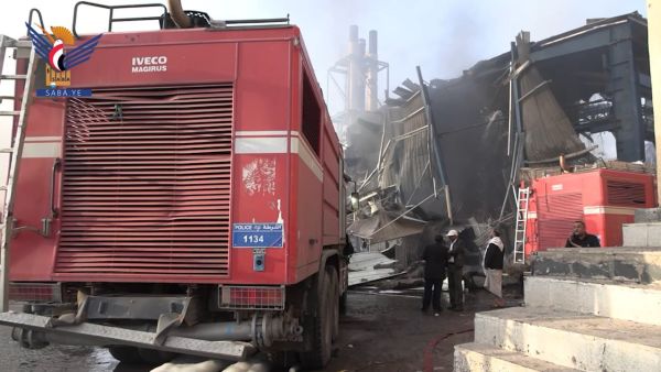 دمار هائل في محطة كهرباء حزيز جنوبي صنعاء