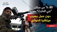 (استطلاع) 80% من سكان "بني الحارث" بصنعاء دون عمل بسبب ميلشيا الحوثي (استطلاع) 80% من سكان "بني الحارث" بصنعاء دون عمل بسبب ميلشيا الحوثي